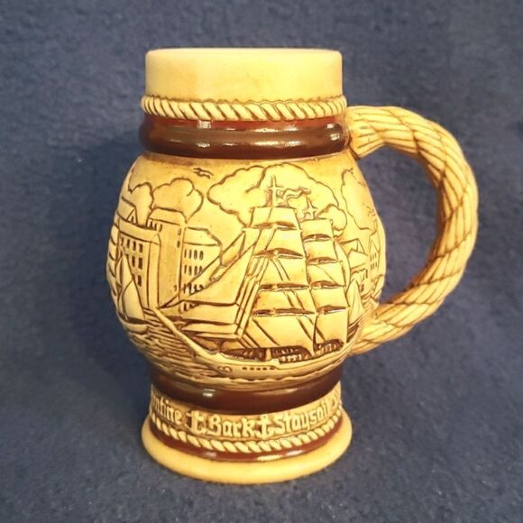 Vintage Avon Mini Stein - Clipper Ships - 1982 - Handcrafted in Brazil - Ceramar - Picture 1 of 8